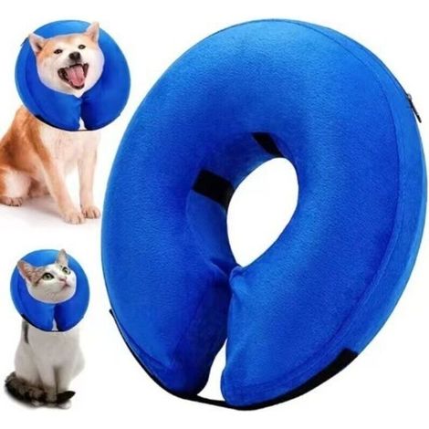 Hundehalsband, aufblasbares Hundehalsband, Anti-Leck-Hundehalsband, aufblasbare Halsbänder zur Wundheilung und zum Schutz vor Bissen oder Kratzern (blau L) (1/4)