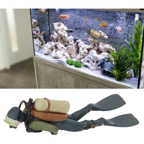 Décoration Aquarium Flottante Plongeur en Pierre Imitation Bleu Foncé - AUTRES (1/5)