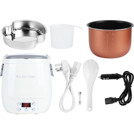 1.6L Cuiseur de Riz Électrique Portable Mini Cuiseur Vapeur Intelligent pour Domicile Voiture AU 220V Allume-cigare 12V (1/5)