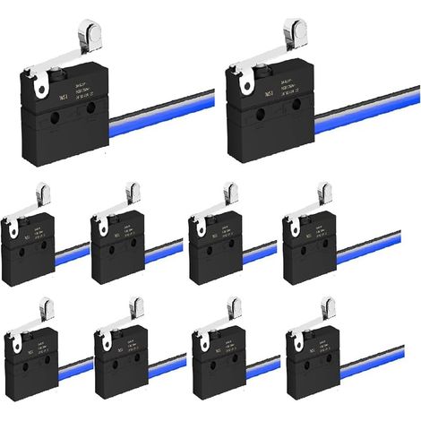 10PCS Mini Interrupteur de Fin de Course Étanche IP67 avec Levier Amovible WS1 Noir (1/5)