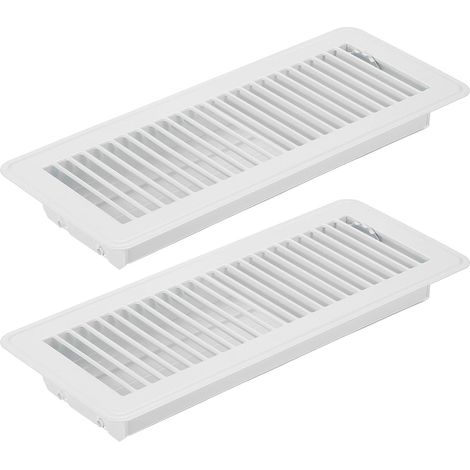 12 X 4 Pouces Grille de Sol, 2Pcs Couverture de Ventilation en Acier Réglable Décorative Facile à Ajuster pour Grilles de Sol pour Maison Bureau, Blanc (1/5)