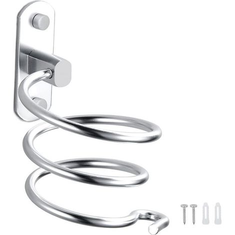 Wandhalterung aus Aluminium für Haartrockner, mit Kabelführung, ideal für Küche und Bad. (1/5)