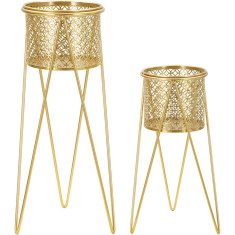 VASE HOLDER NAT SET 2 PCS  CM 21X20X46-18X18X32 (1/5)