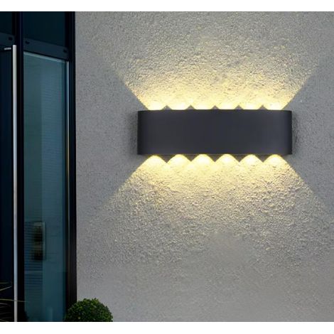 Applique murale LED d'intérieur, 12 W, aluminium, lumière colorée, applique murale extérieure étanche, convient pour les hôtels, les couloirs (1/5)