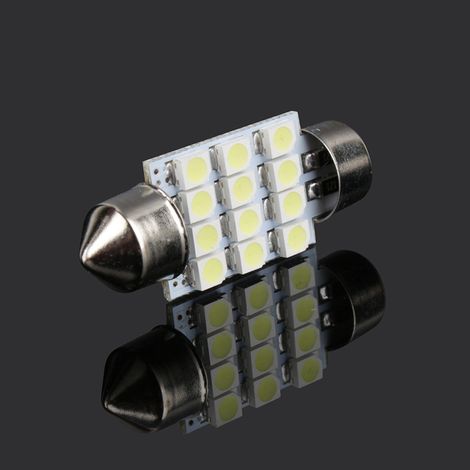Ampoule LED blanche pour voiture, 31 mm, feston, 12 SMD, plafonnier, éclairage intérieur, DE3175 (1/5)