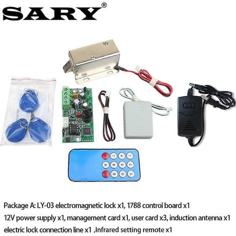 Mini-serrure électromagnétique avec contrôle d'accès RFID intégré, interphone, carte de commande, commutateur, combinaison EMID 125 kHz, serrure à carte. (1/3)
