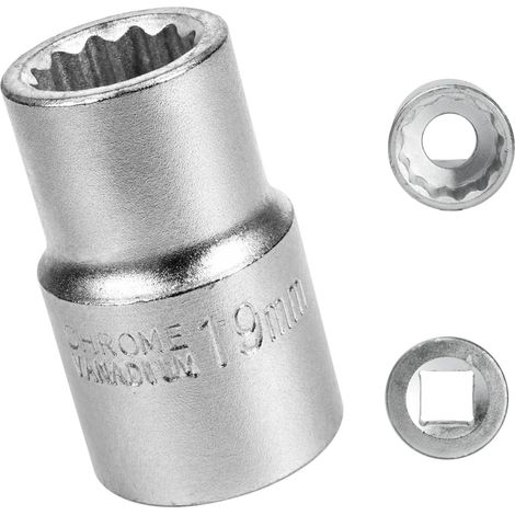 Douille 19mm 3/4" 12 pans, Douille pour clé 3/4 19mm pour clé CR-MO (1/5)
