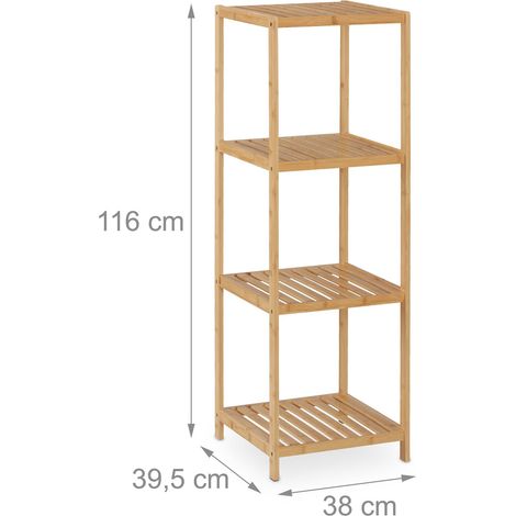 Scaffale portaoggetti moderno 4 livelli design compatto bagno cucina atmosfera naturale in bambù 130012967