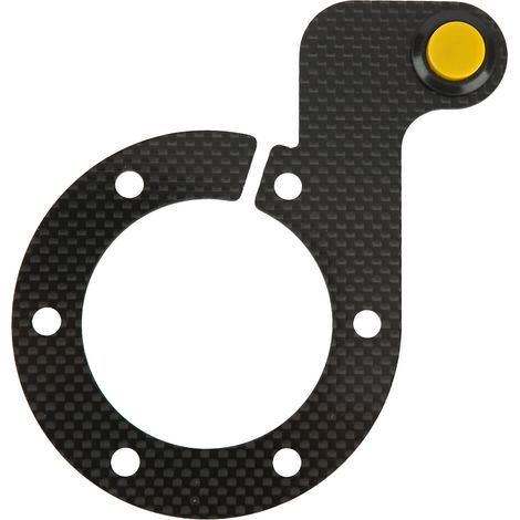 Bouton de klaxon de volant en Fiber de carbone, 6 trous, confortable, sensible au toucher, remplacement pour MOMO jaune