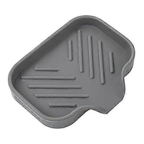 Porte-savon en silicone avec bec verseur pour salle de bain - Organisateur de salle de bain et de cuisine, porte-éponge, plateau pour liquide vaisselle, idéal pour distributeur, éponge à récurer, flac (1/5)