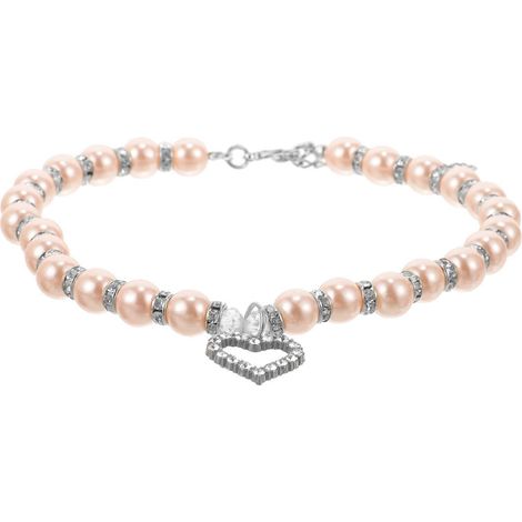 Collar para perro, collar para mascota, colgante de corazón de cristal (1 unidad) (1/5)