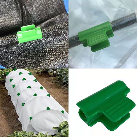 100 abrazaderas para películas de invernadero, abrazaderas de fijación para tubos de 11 mm (1/4)