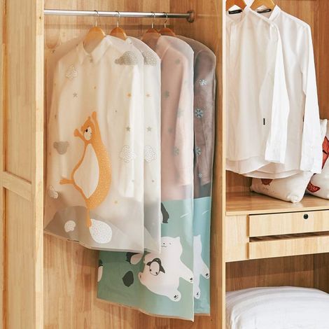 Set mit 4 Kleidersäcken, staubdichten Kleidersäcken, transparenten Kleidersäcken