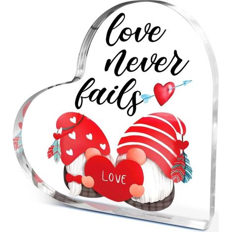 Plaque acrylique cœur décoratif, objet souvenir pour papa maman sœur ou famille(15 cm) (1/4)