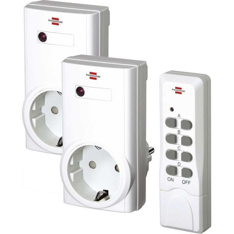 BRENNENSTUHL SET DE 2 ENCHUFES DE RADIO CONTROL REMOTO RCS 1000 N CONFORT (ENCHUFES INALÁMBRICOS PARA INTERIORES, MANDO A DISTAN
