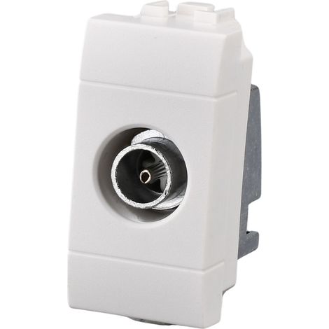 Serie Civile A2ZWORLD MBL Bianco Compatibile Con Bticino Living Light (Presa TV Terminale Maschio)