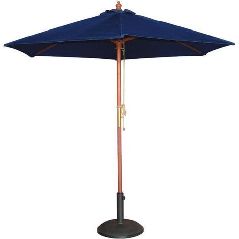 Parasol de Terrasse Professionnel Bleu Marine à Poulie de Ø3 m - Bolero (1/5)