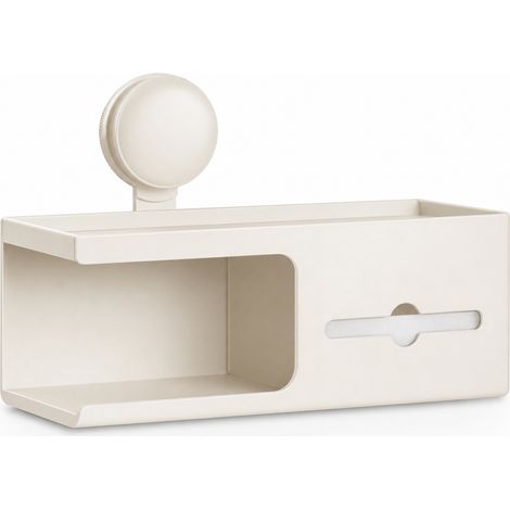 Portarotolo carta igienica da parete removibile con ventosa bianco 37 cm (1/5)