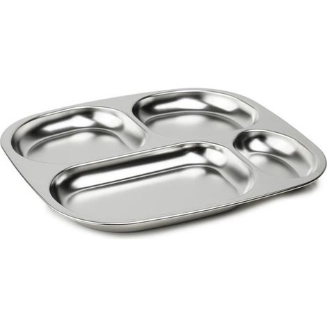 Plateau compartimenté - THERMOBABY - 4 compartiment - Sans BPA - Inox (1/5)