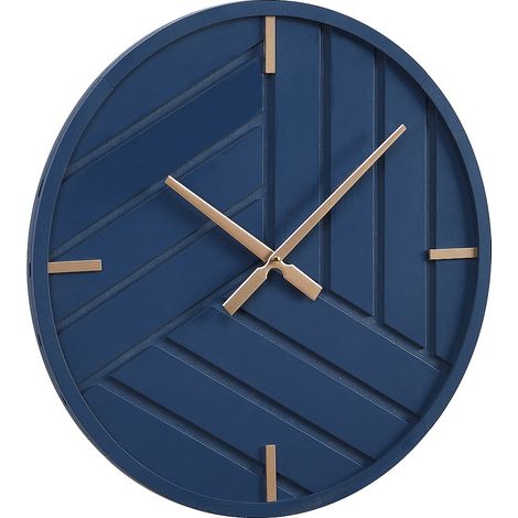 Horloge murale contemporaine - D. 50 cm - Bleu et doré - HERTI