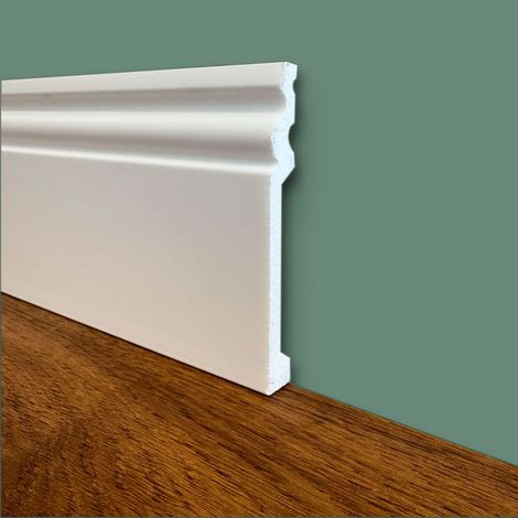 bancale da 100ml di Battiscopa DUCALE in POLIMERI linea BASICBOARD  120x15mm - BIANCO pitturabile