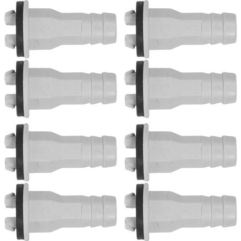 Set di 8 raccordi per tubo di scarico del condizionatore, adattatore ad anello in plastica bianca, facile installazione per unità esterne. (1/5)