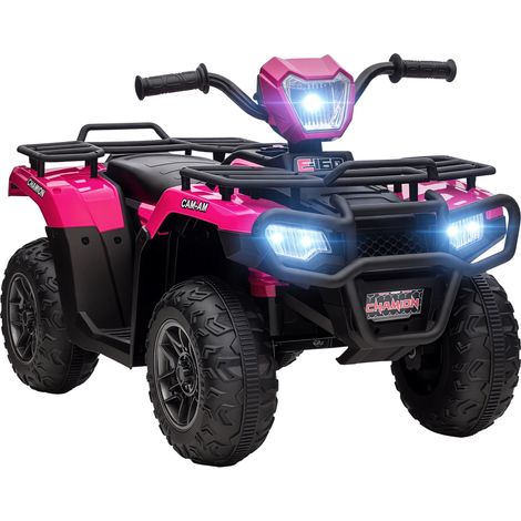 HOMCOM 12V Electric Quad Bike for Kids, Ride-On ATV w/ Forward, Reverse Functions Pink
