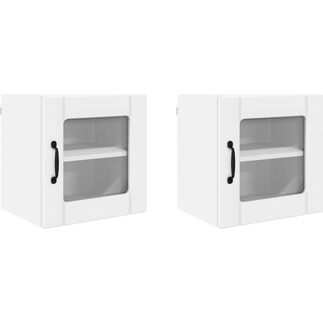 Maison Exclusive - Mobile in vetro da parete LUCCA 2 pz Bianco (1/5)