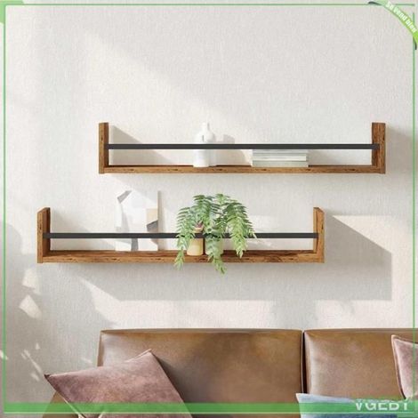 Étagère Murale - Bois ancien - 2 pcs - 80 x 16 x 14 cm - Durable et pratique (1/5)
