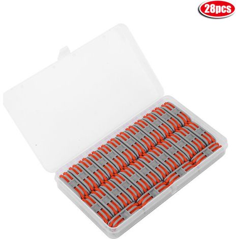 28 Pcs Connecteur de câblage Conducteur 2 positions Compact Orange Nylon ignifuge 11-28 AWG PCT-2-2,DUBUNS