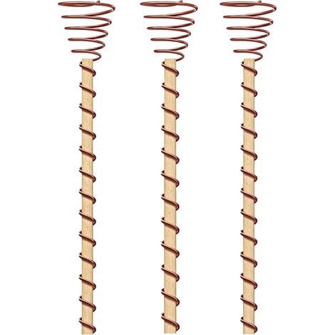 Lot de 3 tuteurs de plantes en cuivre avec support en fil de bobine de 30 cm Lot de 3, 6, 10 piquets en cuivre avec tiges de support métalliques, bobines, polyvalents pour jardins et plantes en pot (1/5)