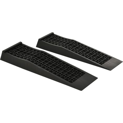 Homcom – Rampes de chargement pour voiture et véhicule utilitaire – Lot de 2 – Dimensions 70L x 20l x 8H cm – Charge max. 3T – HDPE noir (1/5)