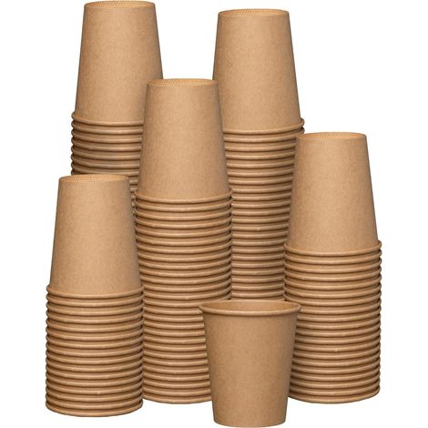 Comfy Package Paquet de onces. Tasses à café chaud en papier - Non blanch 100 8 kraft (1/5)
