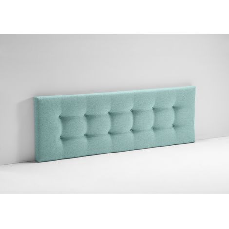 EVERGREENWEB Testata Letto Matrimoniale imbottita Chester Struttura in legno, tessuto Sfoderabile idrorepellente|Testiera in Tessuto Antimacchia per letto 160x190, Testata letto muro | Celeste (1/2)