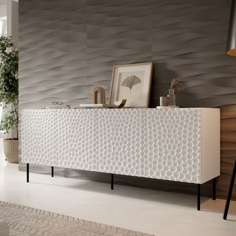 Buffet bas design blanc mat 190cm Sumoc (1/5)