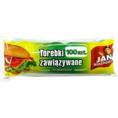Bolsas de desayuno Jan Niezbędny con asas, resistentes, atadas, 100 unidades. (1/3)