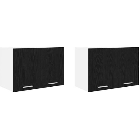 Maison Exclusive - Armadio pensile 2 pcs Rovere Nero e Bianco 60 x 31 x 40 cm