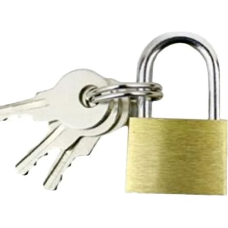 Filiyano-Lot de 2 cadenas avec clés pour casiers de salle de sport, valises, armoires (doré) (1/5)