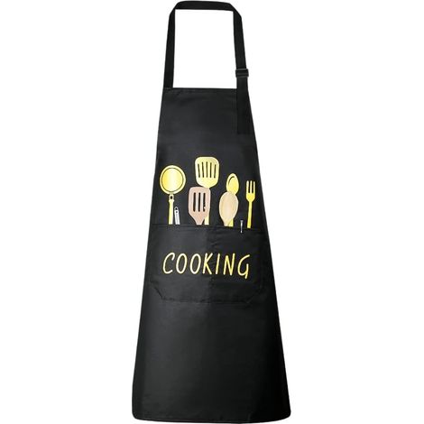Tablier de Cuisine,Tablier Etanche Réglable Tabliers Chef avec 2 Grand Poches pour Femmes Hommes Chef pour Cuisine,Jardinage, Restaurant,Barbecue,Café (1/5)