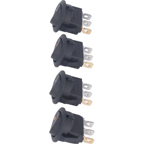 Stück 12-V-Rundschalter, 3-polig, 2-Positionen, LED-Schalter, Kippschalter für Boote, 20 mm (1/5)