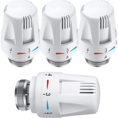 Tête thermostatique 4 pièces M30 x 1,5 – Raccords filetés pour radiateurs compacts – Protection antigel – Contrôle de température précis (1/4)