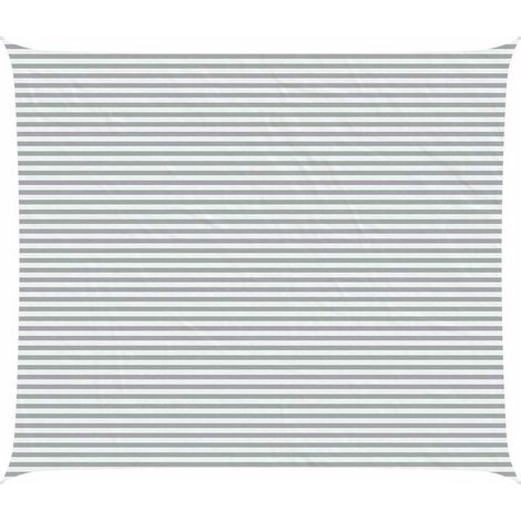 Voile d'ombrage gris clair et blanche, 7 x 6 mètres (1/5)