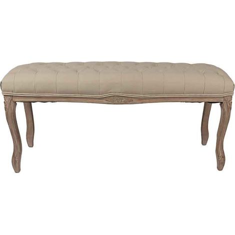 Banc bois beige marron 112x36x50cm (1/4)