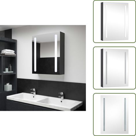 Armario de tocador - vidaXL Mueble de baño con espejo LED 50x13x70 cm - Luz LED