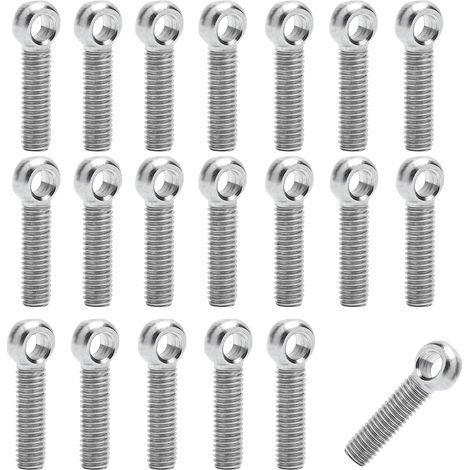 Vis à Œil M5 x 20mm Inox A2-70 DIN444 – 20 Pièces Boulons à Œil Filetés, Œillets Vissés Inoxydables pour Machines, Automobile, Tuyaux, Vannes et Bricolage (1/5)