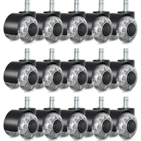 Randaco Roulettes de chaise 15 pcs Roulettes Chaise de Bureau Rotation de 360 degrés Contre Rayure Agréable et Silencieux 11x22mm Roulettes de chaise (1/5)