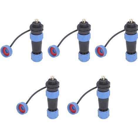 5 Stück industrielle elektrische Stromkabelverbinder, 5-polig, IP68 wasserdicht, Luftfahrt-Schottverbinder A