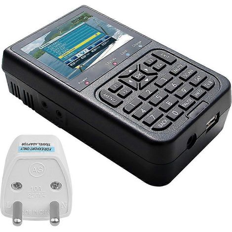 Praktischer digitaler Signalfinder mit 3,5"-LCD-Bildschirm, DVB-S FTA-Empfänger zur Anzeige, europäischer Stecker.