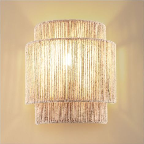 LIGNEA LUX Wandleuchte aus Jute im Bohème-Stil, 40 W - - LIGNEA LUX Wandleuchte aus Jute im Bohème-Stil, 40 W - (1/5)