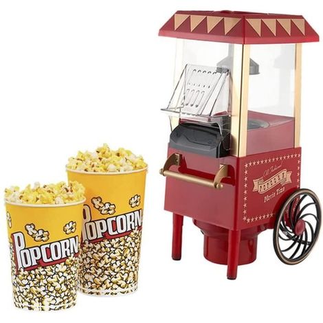 Machine À Pop-Corn - A357 - Électrique 1200W Rétro - Collations Saines et Rapides